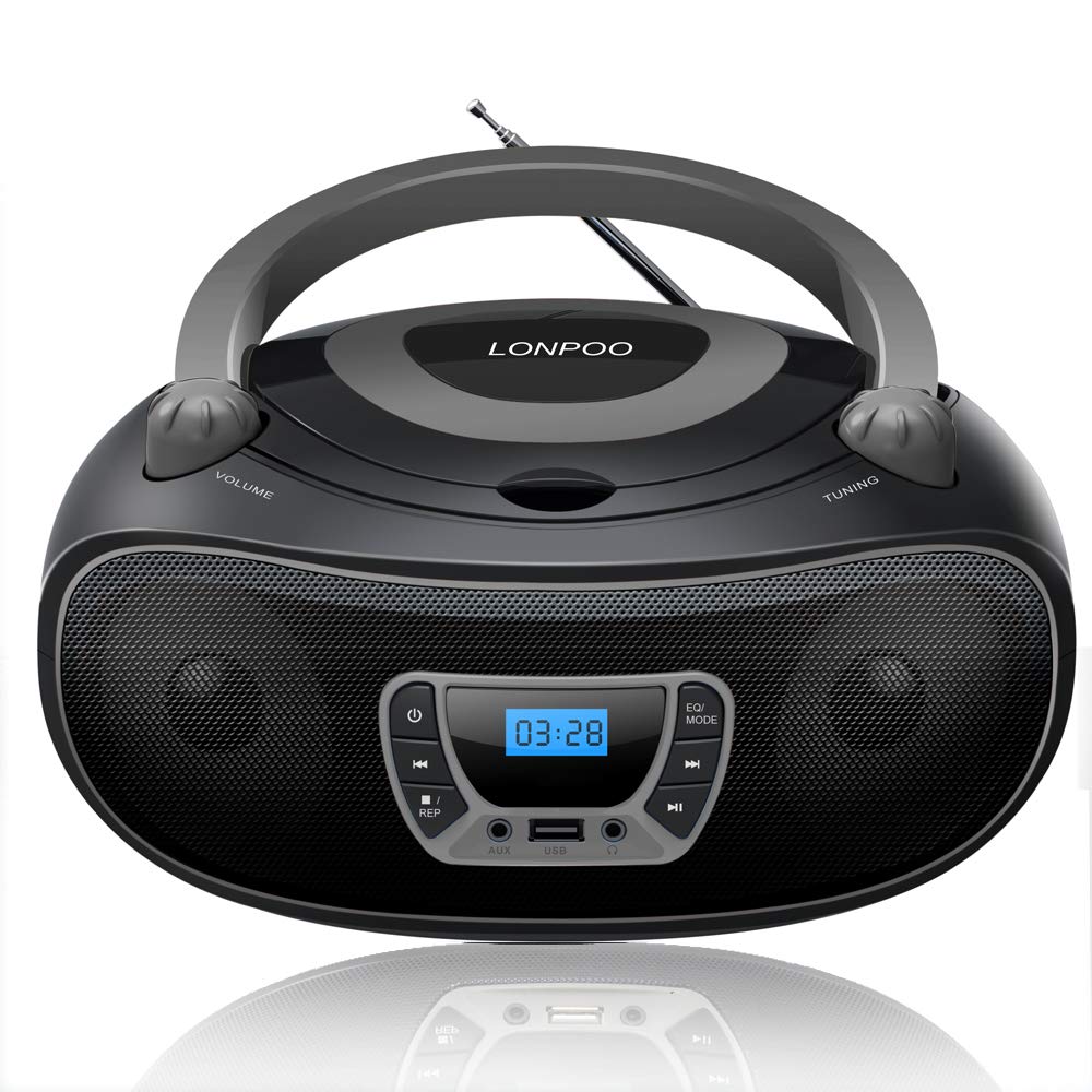 Buy Portable CD Player Stereo Boombox with Bluetooth/ FM Radio/ USB