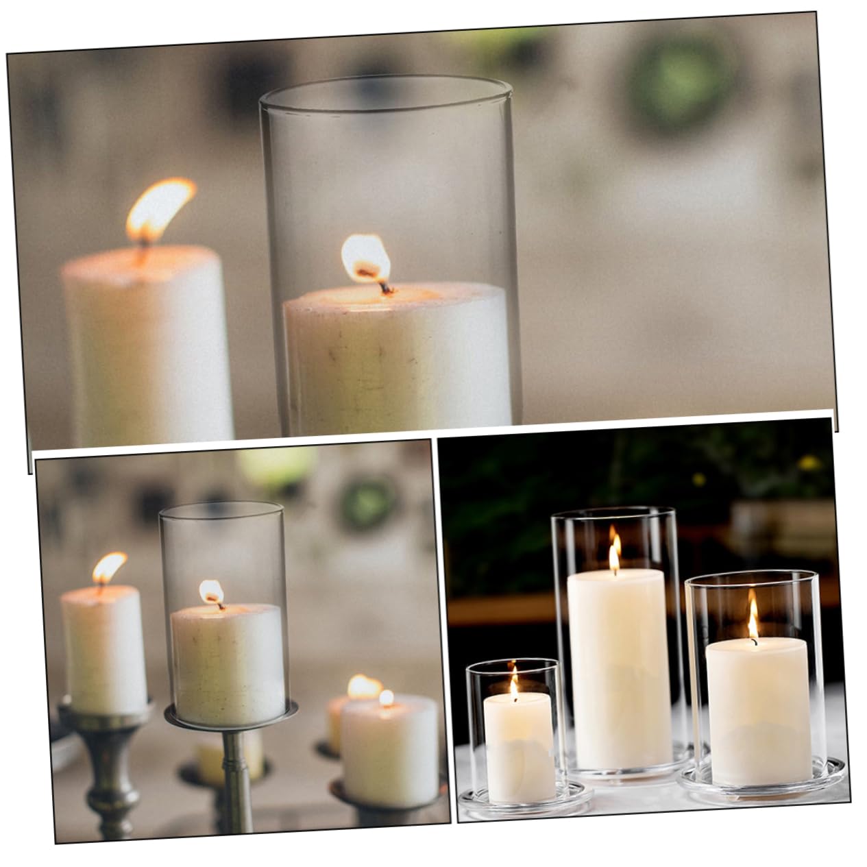 Generico 3 Pz Ombra Di Titolari Barattolo Di Profumo Leggero Imbrattare Stoppini Di Lumino Kit Per Realizzare Candele Candelieri Portacandele Alto Borosilicato