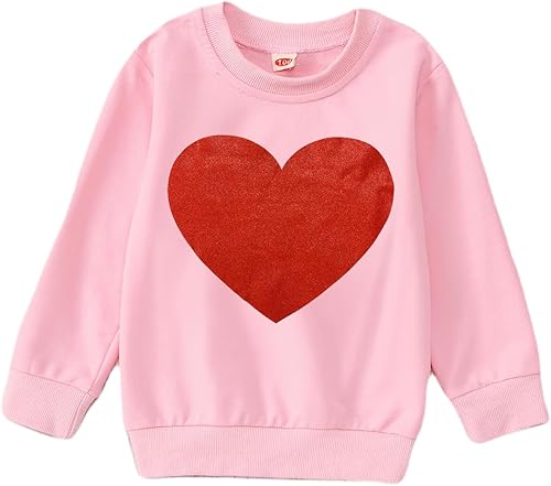 CM C&M WODRO Mommy and Me - Conjunto de San Valentín con estampado de corazón y familia, sudadera a juego para mamá e hija, camisa de manga larga