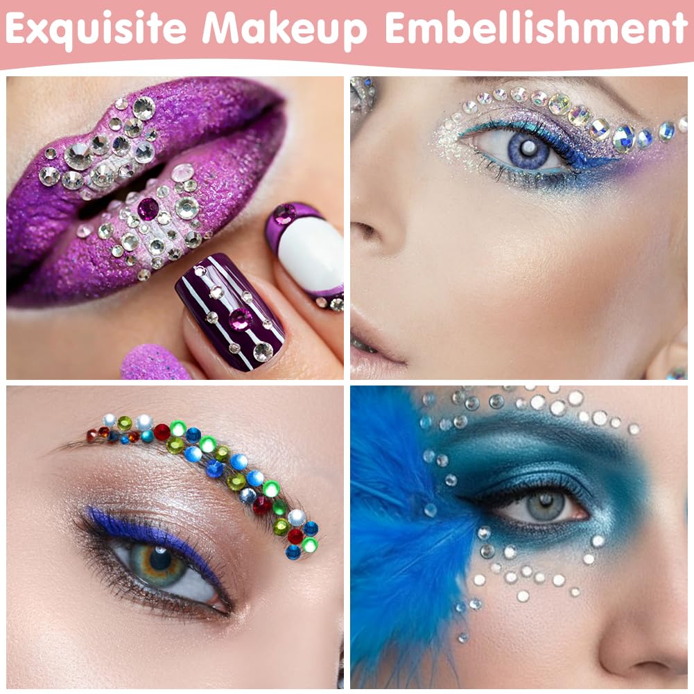 24 kolory kryształki do paznokci, 24000 sztuk brokatu do paznokci Nail Art 3 mm z pincetą, DIY brokat do paznokci, do makijażu, rękodzieła, odzieży, etui na telefony komórkowe - standard