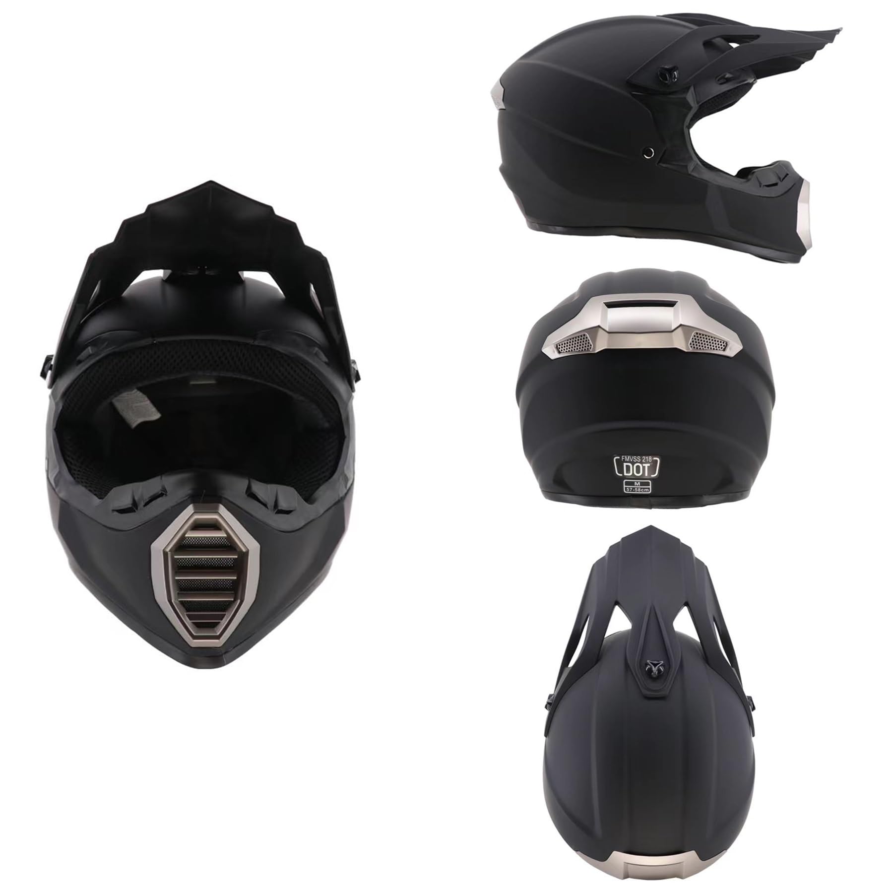 Motocrosshelme Schwarz, Jugend Offroad-Helme, Downhill Fullface Motocross Helm, Enduro-Helme, MTB ATV MX-Helme, Crosshelme, Motorradhelme, Für Damen, Herren, Erwachsene, Mit Brille Handschuhe