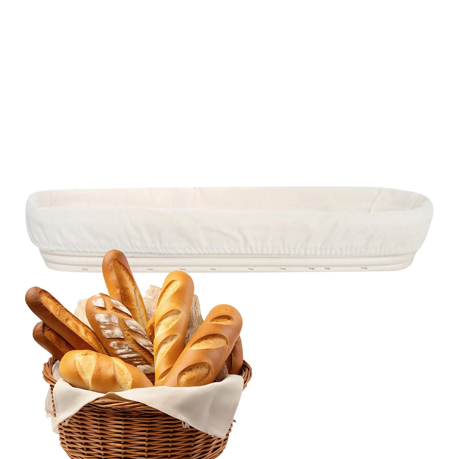 Cesta para masa de pan artesanal en ratán natural para cocina