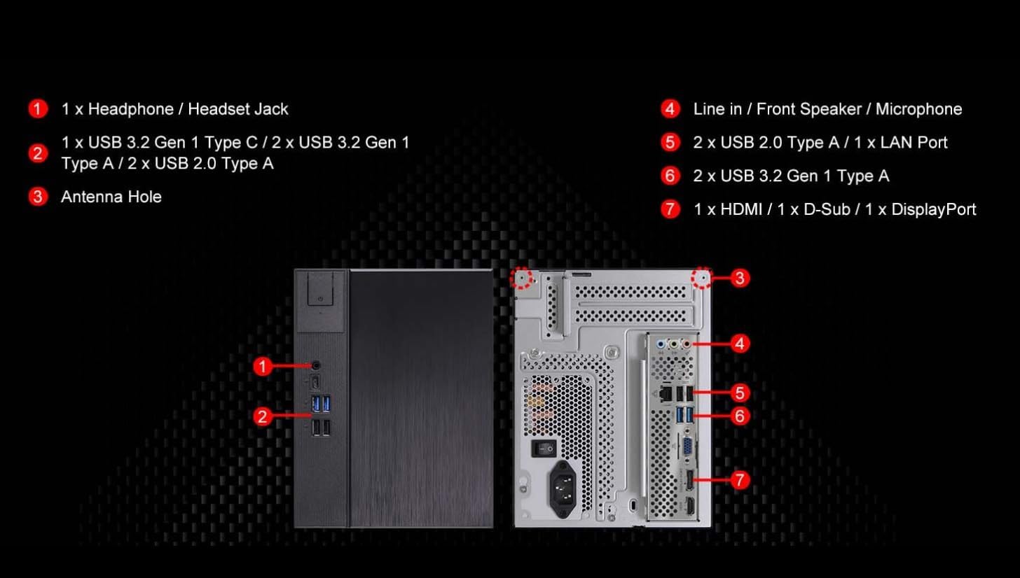ASRock DeskMeet B760 Series 8L Compact Desktop Barebone Kit, Supports 14th/13th/12th Gen Intel Core LGA1700 CPUs, DDR4, PCIe 4.0 x16, 500W Bronze PSU (No CPU/RAM/Storage Included)