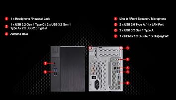 ASRock DeskMeet B760 Series 8L Compact Desktop Barebone Kit, Supports 14th/13th/12th Gen Intel Core LGA1700 CPUs, DDR4, PCIe 4.0 x16, 500W Bronze PSU (No CPU/RAM/Storage Included)