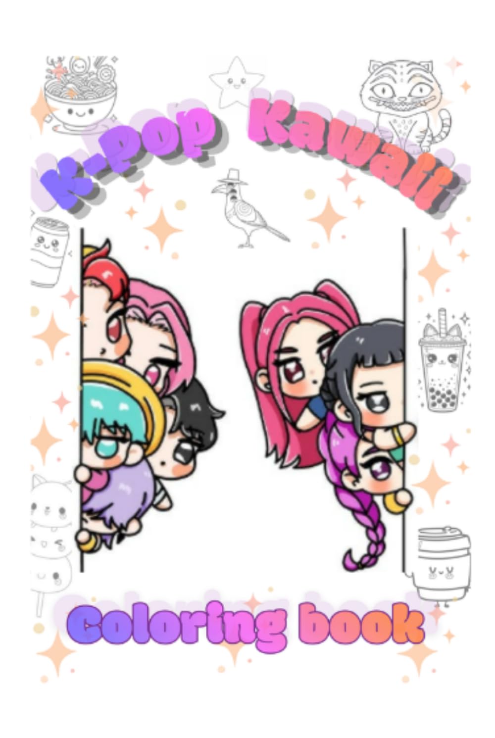 K-pop kawaii coloring book: K-Pop Idol Fashion Coloring Book for Kids, Tweens, Teens & Adults | Cute, Relaxing Chibi Kawaii Art