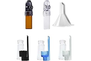6 Pack Leak-Proof Bottle Portable Pepper Shaker Snuff Kit with Spoon for Outdoor Camping Travel