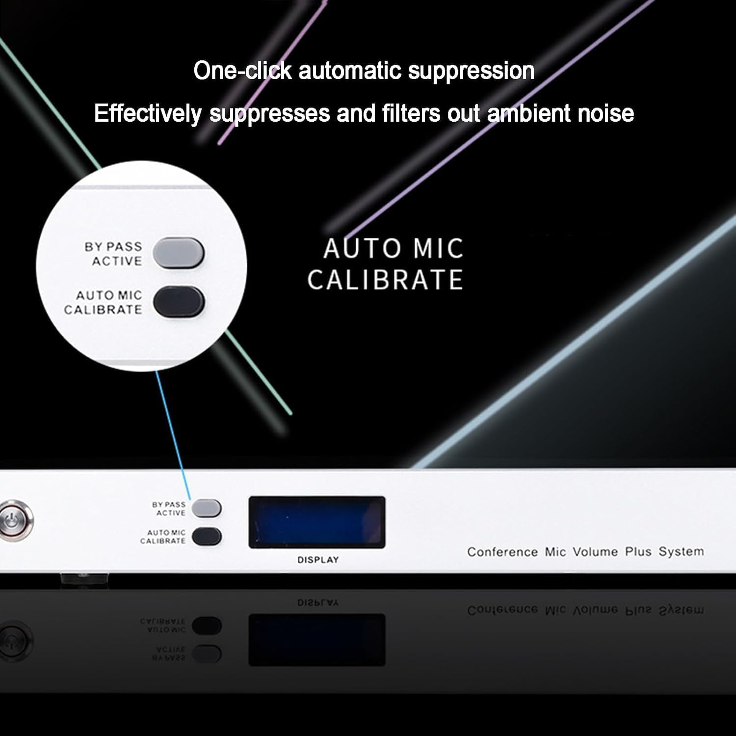 Supresor de retroalimentación profesional, procesador de audio antiaullidos con reducción de ruido, entrada de cuatro canales de 48 V para karaoke y salas de conferencias