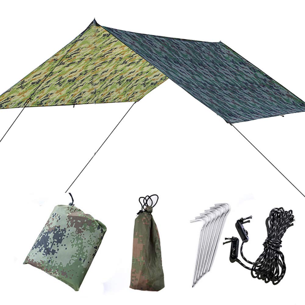 Telo Campeggio Amaca, 300 X 300 cm Tenda Resistente all'Acqua Riparo Tenda Parasole Tessuto, Amaca Antipioggia per Viaggi All'Aperto