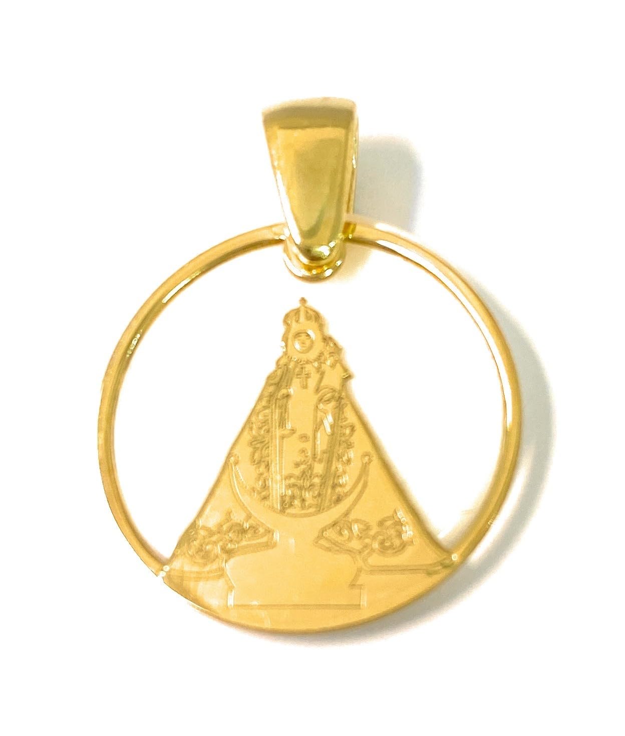Médaille argent V.Fuensanta 20mm ornée de nacre véritable par CH® - 2