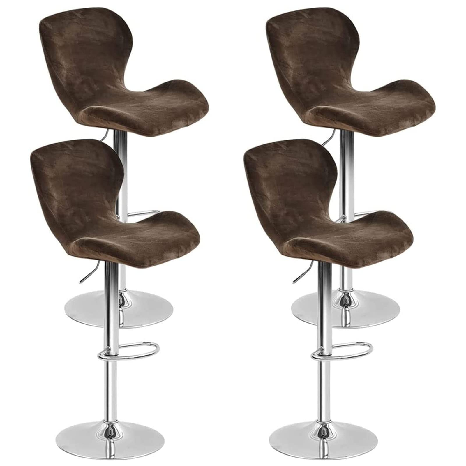 Leomix Velvet Bar Stool Cover Curved Swivel Set, Stretch Counter Height Bar Stools Cover, for Short Back Dinning Room Bar Chair,M,4pack โ image 1