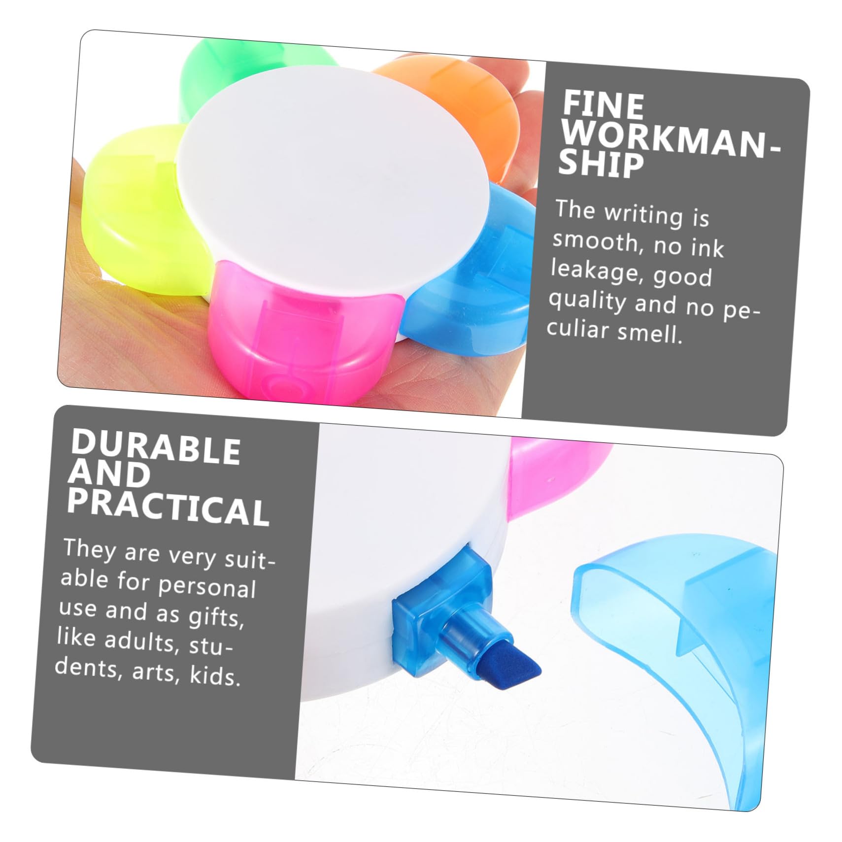 Operitacx 10 Stück Fluoreszierende Textmarker in Blumenform Farben Pastell-highlighter mit Schräger Spitze Ergonomisch Langlebig für Schule Büro Scrapbooking und Kreative Notizen