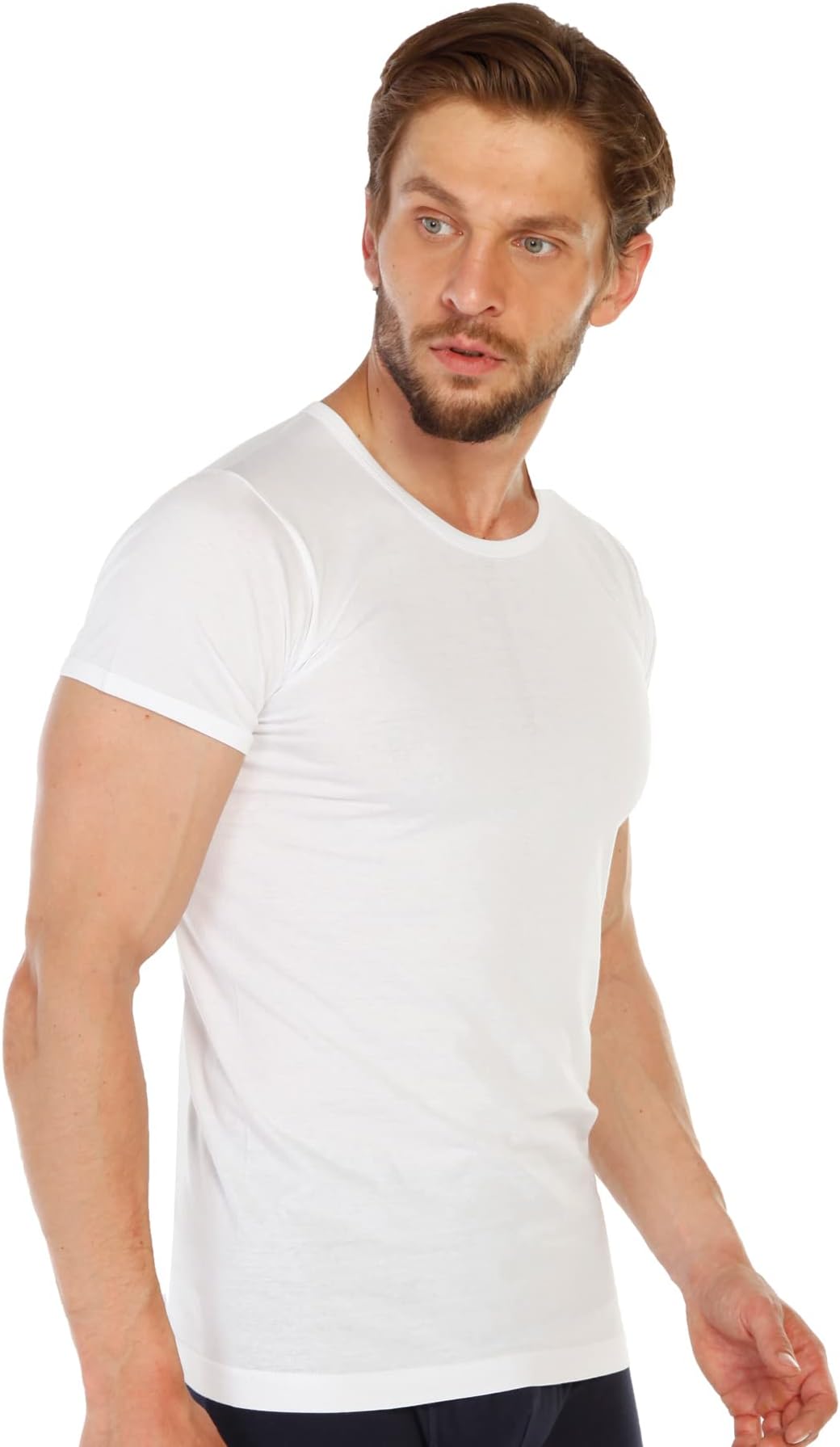 – Men's Crew Neck Undershirt% 100 Cotton Short Sleeved Tagless Regular Fit T-Shirt (pack of 6) TOLIN0314