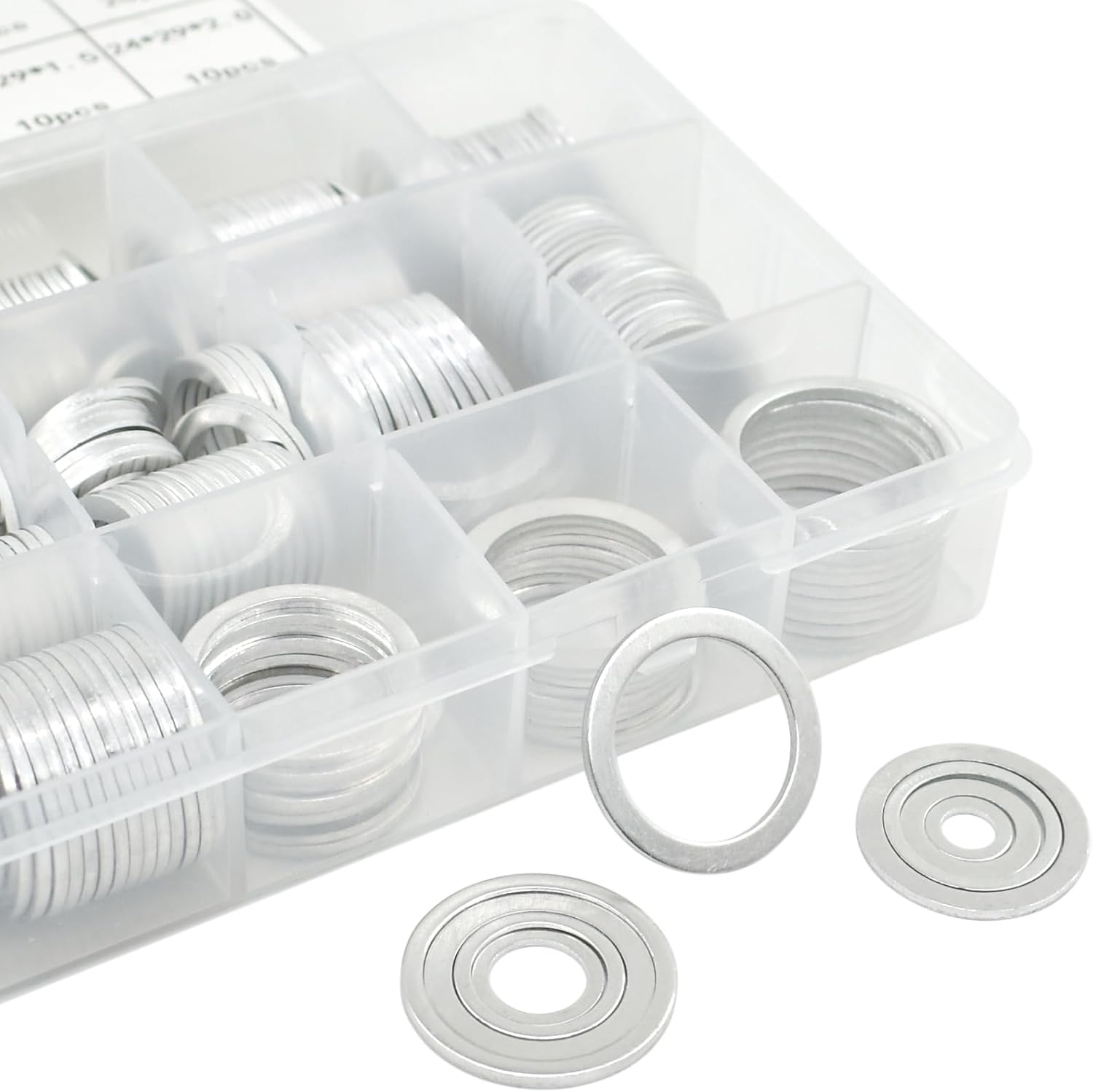 540pcs Oil Drain Plug Gaskets Oil Crush Washers Aluminum Flat Washers Automotive Engine Washers Assortment Kit (M6 M8 M10 M12 M14 M16 M18 M20 M22 M24)