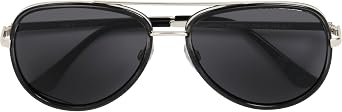 Dockers Men's Elias Sunglasses Aviator, Silver/Black, 57.6mm