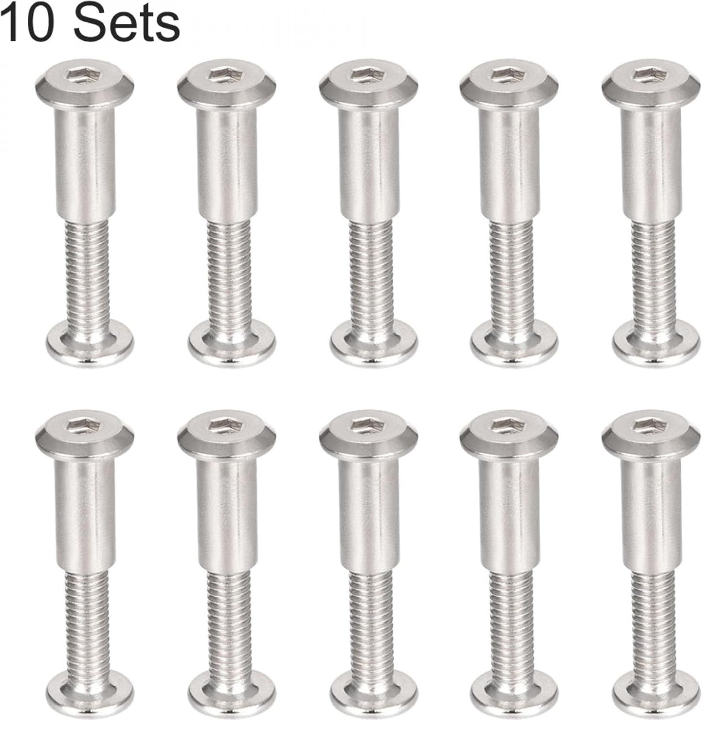 TA-VIGOR 10 Sets Furniture Connecting Screws Bolts, M6 x 20mm Binding Screws Posts Belt Buckle Binding Bolts - Image 4