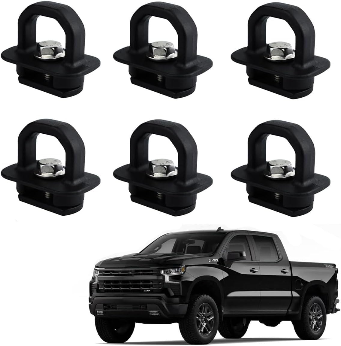 6pcs Tie Down Anchors Truck Bed Side Wall Anchor Fit for 2007-2023 Chevy Silverado/GMC Sierra,2015-2023 Chevy Colorado/GMC Canyon Pick Up Truck Bed Cargo Hooks, DZ97903