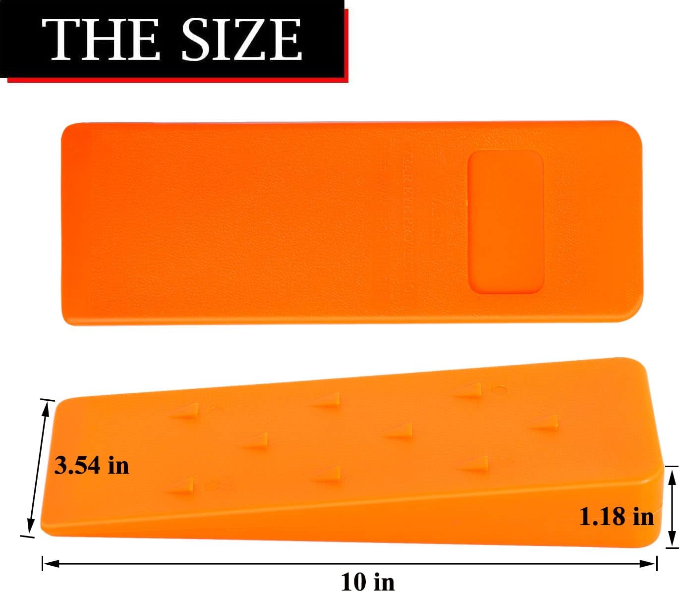 10'' Tree Felling Wedges with Spikes for Safe Cutting, Orange ABS Plastic Wood Splitting Tree Cutting Wedge, Logging Supplies Tools and Chainsaw Accessories(6 Packs)