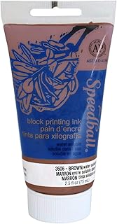Sponsored Ad - Speedball Water-Soluble Block Printing Ink, 2.5-Ounce Tube, Brown