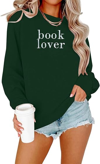 Book Sweatshirt Women Bookish Embroidered Pullover Top Book Lover Gift