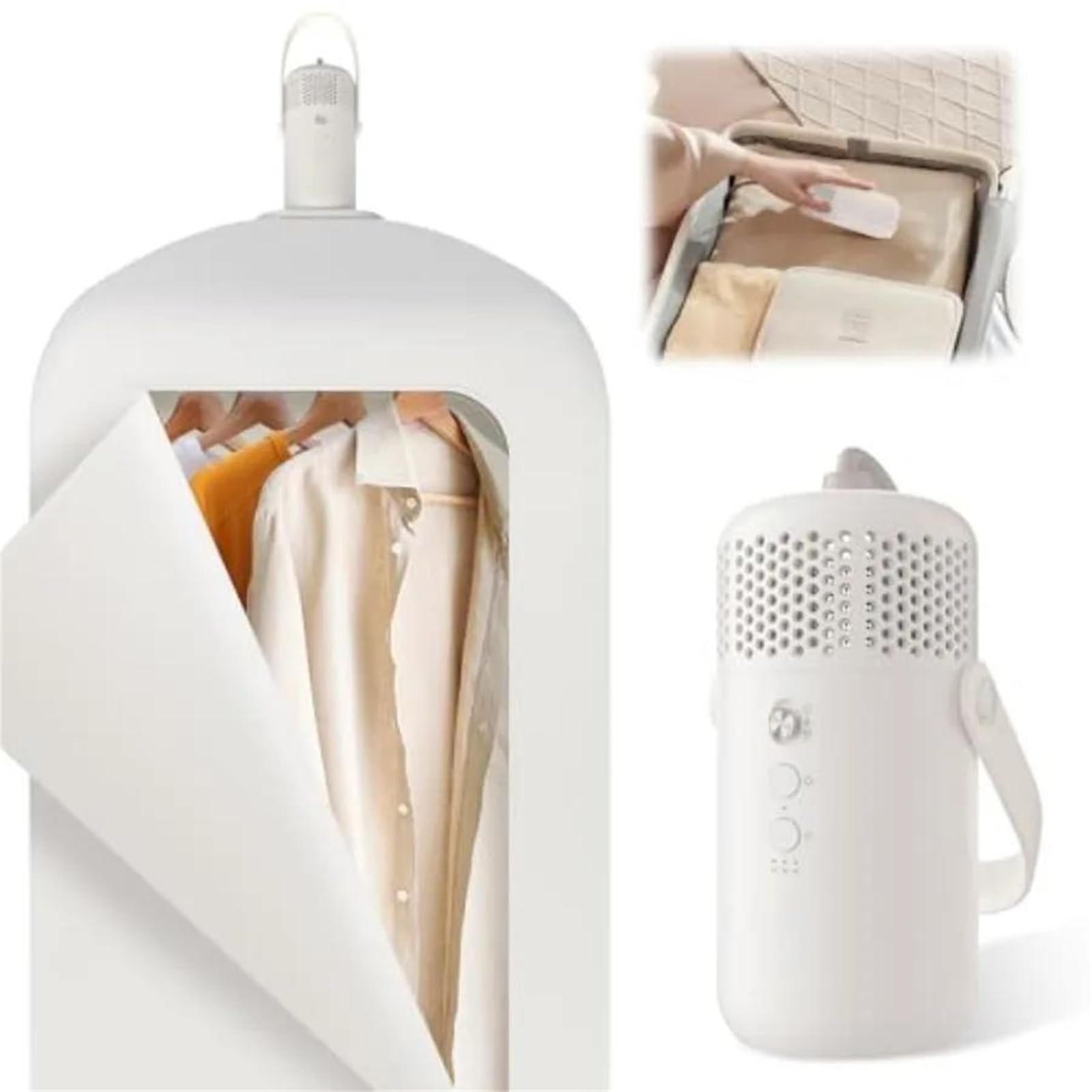 LKHLTBF Compact Portable Clothes Dryer Machine for Apartment RV Travel Premium 1000W Mini Dryer Clothing Dryer Multifunctional Intelligent with Dry Bag Hook for Light Clothes Und
