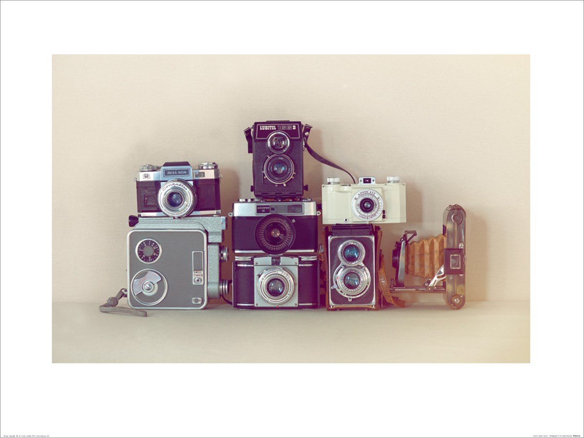 The Art Group "Camera Collection Ian Winstanley Art Print, Multi-Colour, 60 x 80 x 1.3 cm