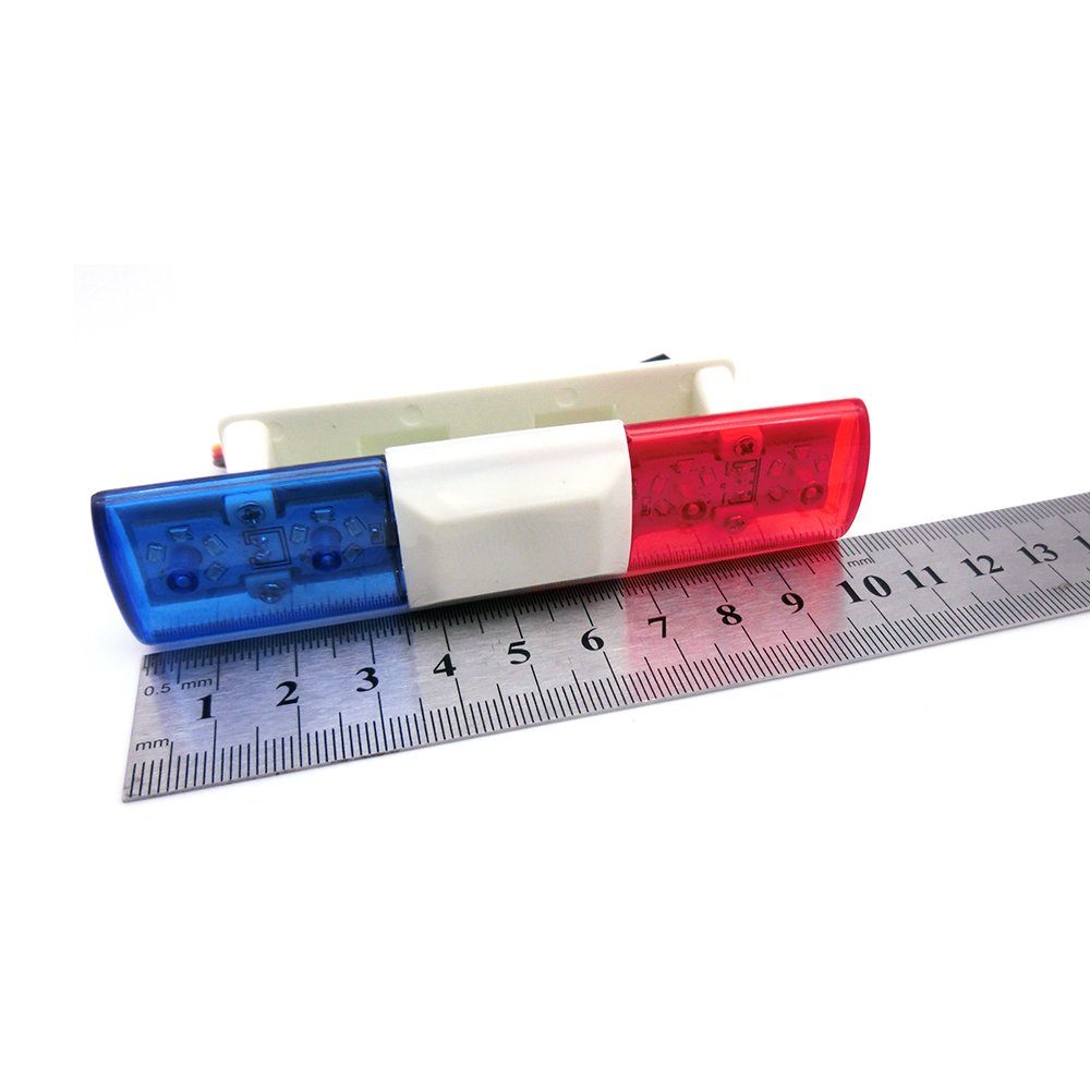 Barra De Luces LED Policía Para Coches RC 1/10 Y 1/8 – Rojo Y Azul, 5 Modos Intermitentes, Control Por CH3