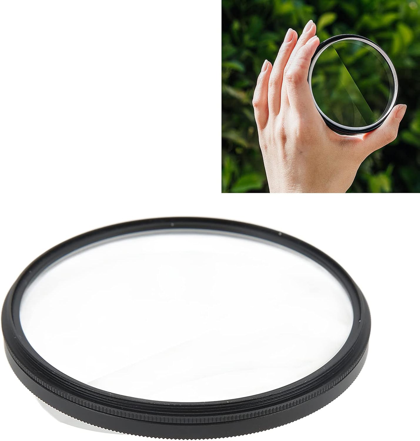 Photographic Ghost Effect Filter, 77mm Camera Lens Effect Filter, Double Sided Photography Prism, with Ghost Effect for Selfie Video