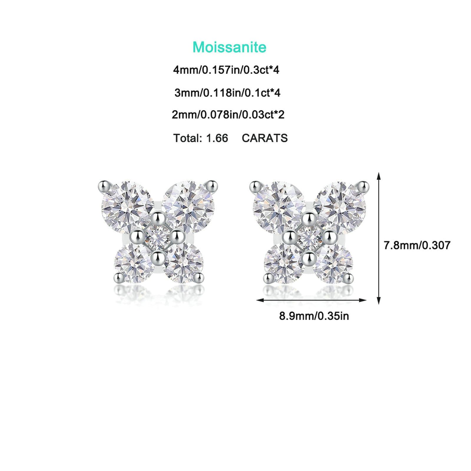 Kolczyki na sztyfcie białe złoto 750 585 375 damskie kolczyki motyl z moissanitem 1,66 ct ślubne kolczyki bez alergii dla kobiet