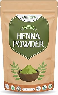 OurHerb Pure & Natural Henna Powder (Lawsonia Inermis) Enriched With Precious Herbals for Natural Hair Color, Growth Boosters & Conditioning - 100g | 3.5 Oz