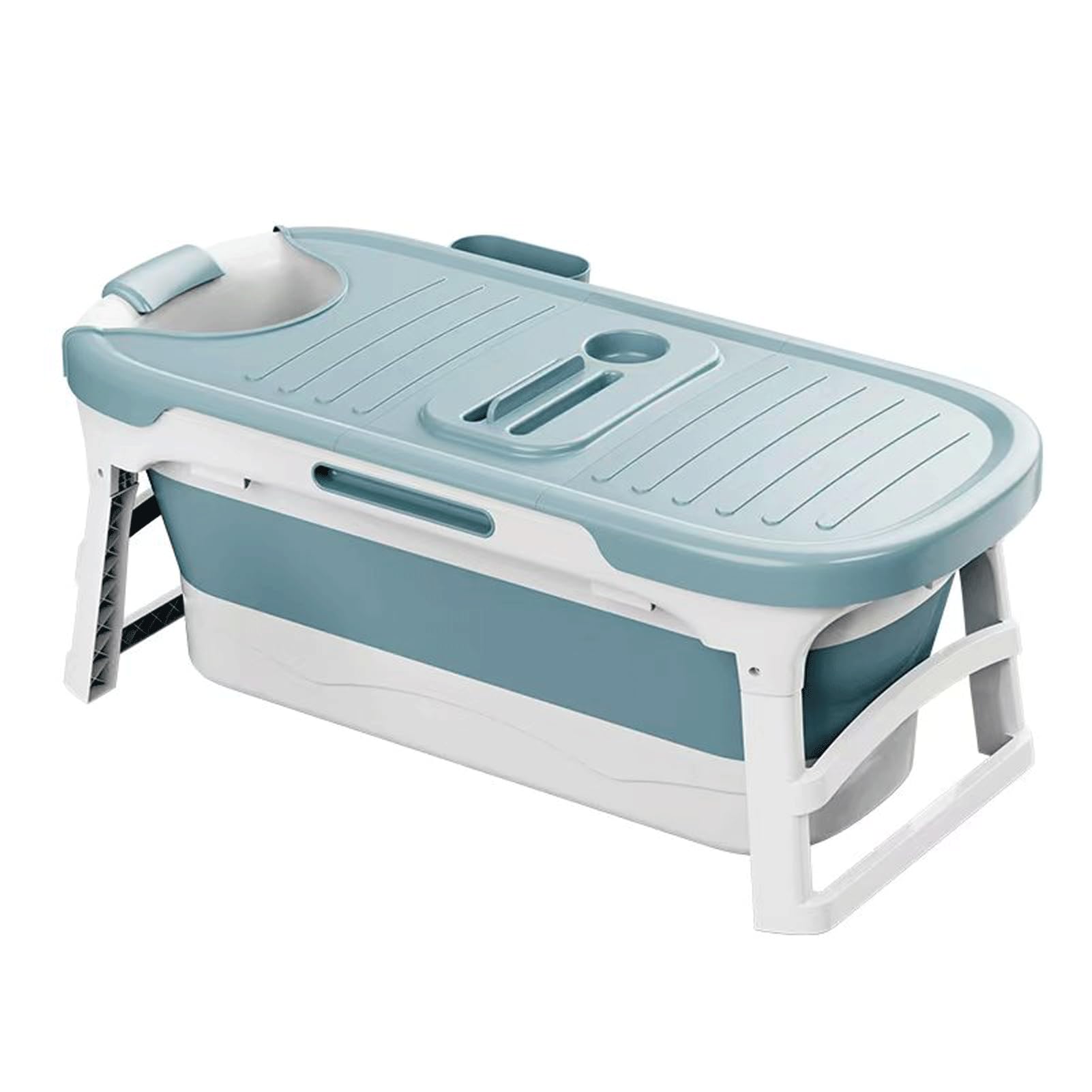 Bañera móvil adulto azul con tapa para aliviar el dolor muscular