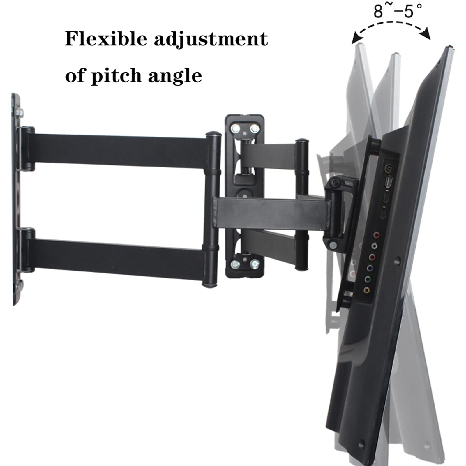 TV Stand Angolo Montato a Muro TV Staffa Staffa Rotante a Sei Bracci Staffa a Doppia Base per la Maggior Parte dei 37 TV -70" con Max VESA 60. 0x400mm.per casa, Ufficio