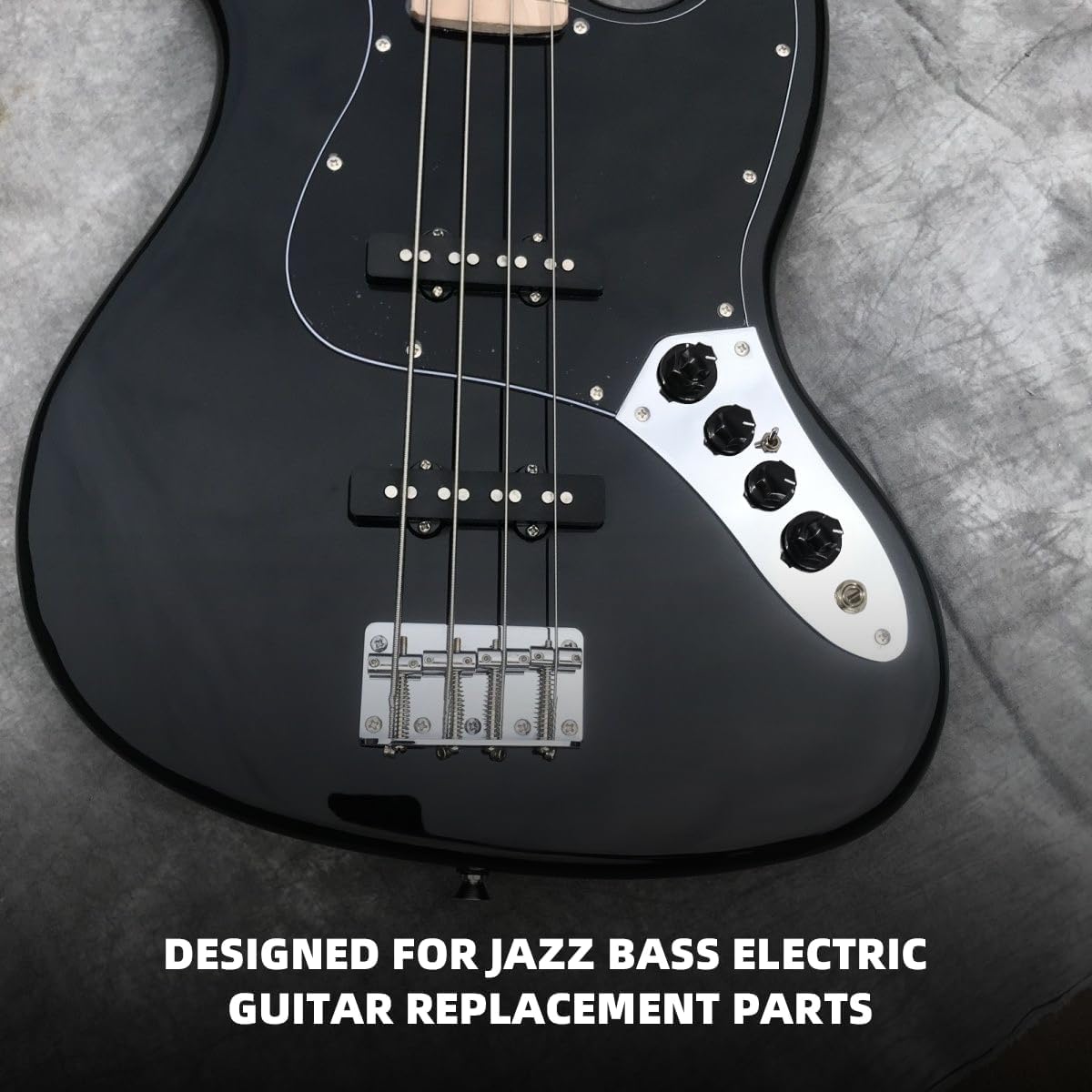 Alnico 5 Bass Pickups for Jazz with Prewired Full Loaded Plus Control Plate System,Guitar Neck/Bridge Pickup Bass 4 String Guitar Replacement Parts
