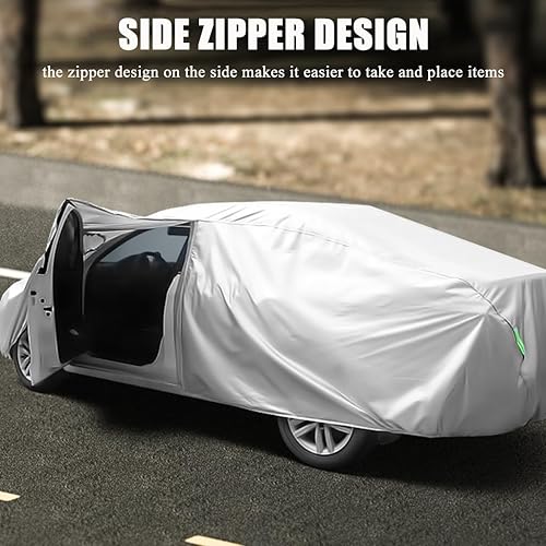 Miniatura 5 de Funda impermeable para automóvil compatible con Mercedes-AMG C 63C 63 S (2016-2022) Coupé, lona de automóvil con cremallera de puerta y banda