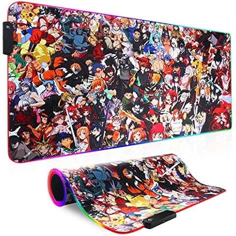 RGB Mouse pad Led Gaming Mouse Pad, Large glowing Mouse Pad with RGB light , Colorful Soft mouse Mat for Mice Computer Keyboard with Anti Slip Rubber Base Waterproof mice mat (9040 dajihe) Cover