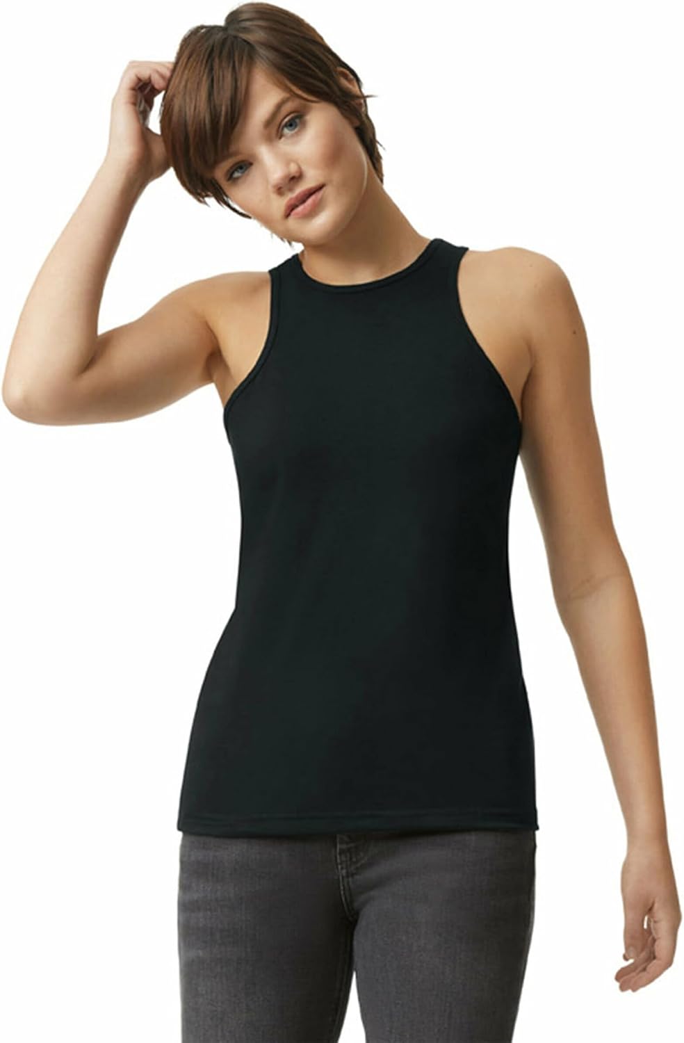 American Apparel Women's CVC Racerneck Tank, Style G101CVC, 2-Pack