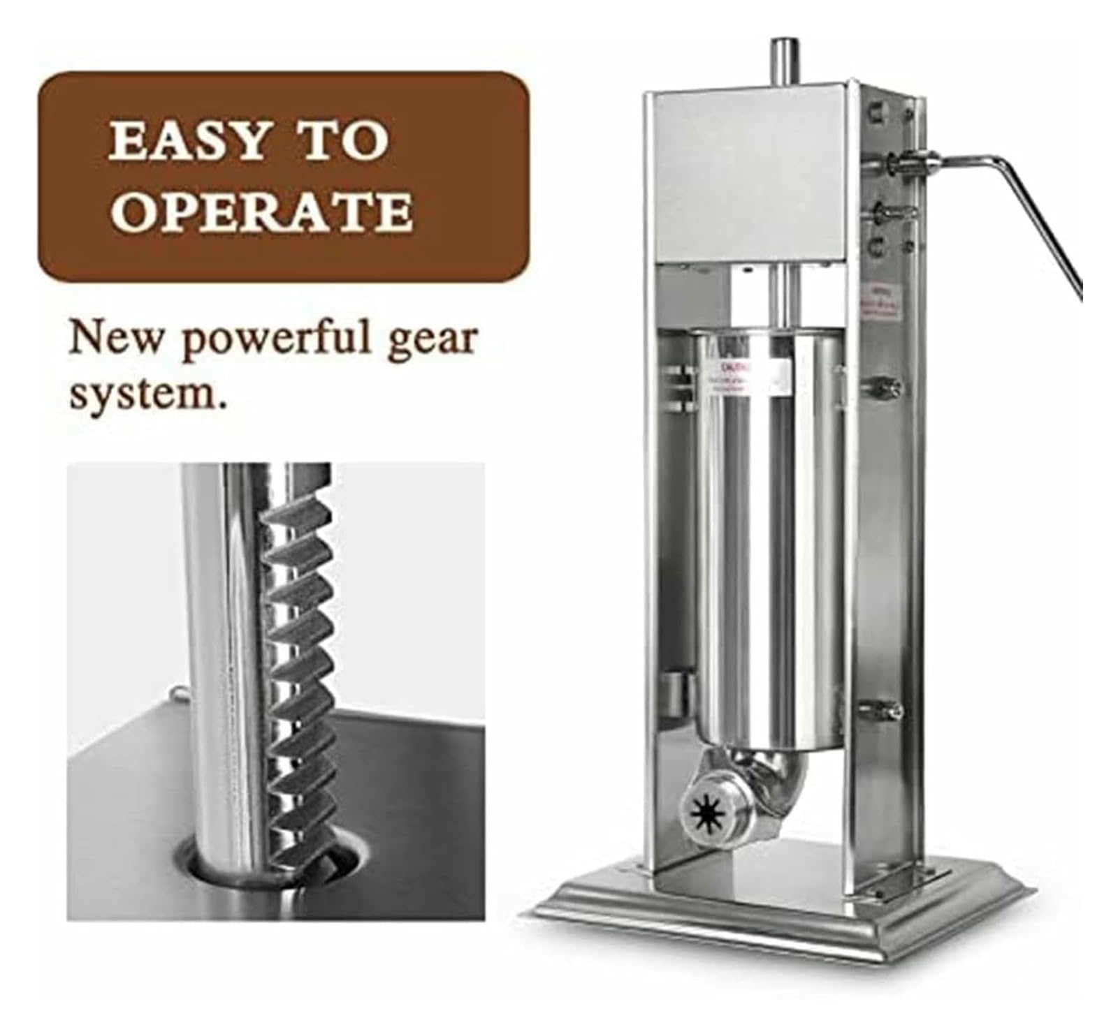 Handlowa nadziewarka do kiełbasy ze stali nierdzewnej, pionowa, 3 l, do restauracji, piekarni, domów i nie tylko, idealna do tworzenia pysznych kiełbasek