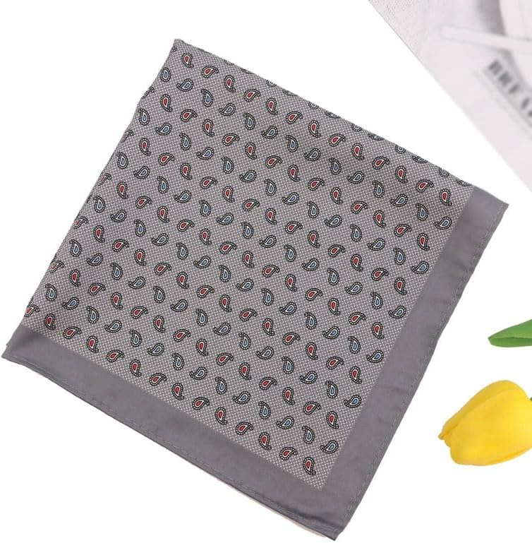 Men's Suit Pocket Square Business Printed Small Silk Scarf Casual Handkerchief