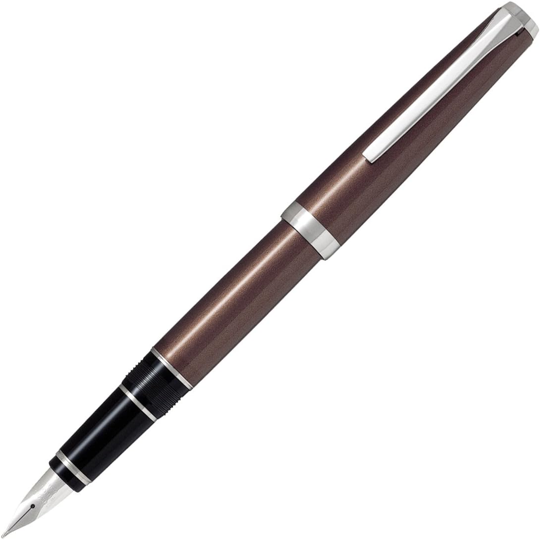 PILOT Metal Falcon Collection Fountain Pen, Brown Barrel, Fine Nib (60572)