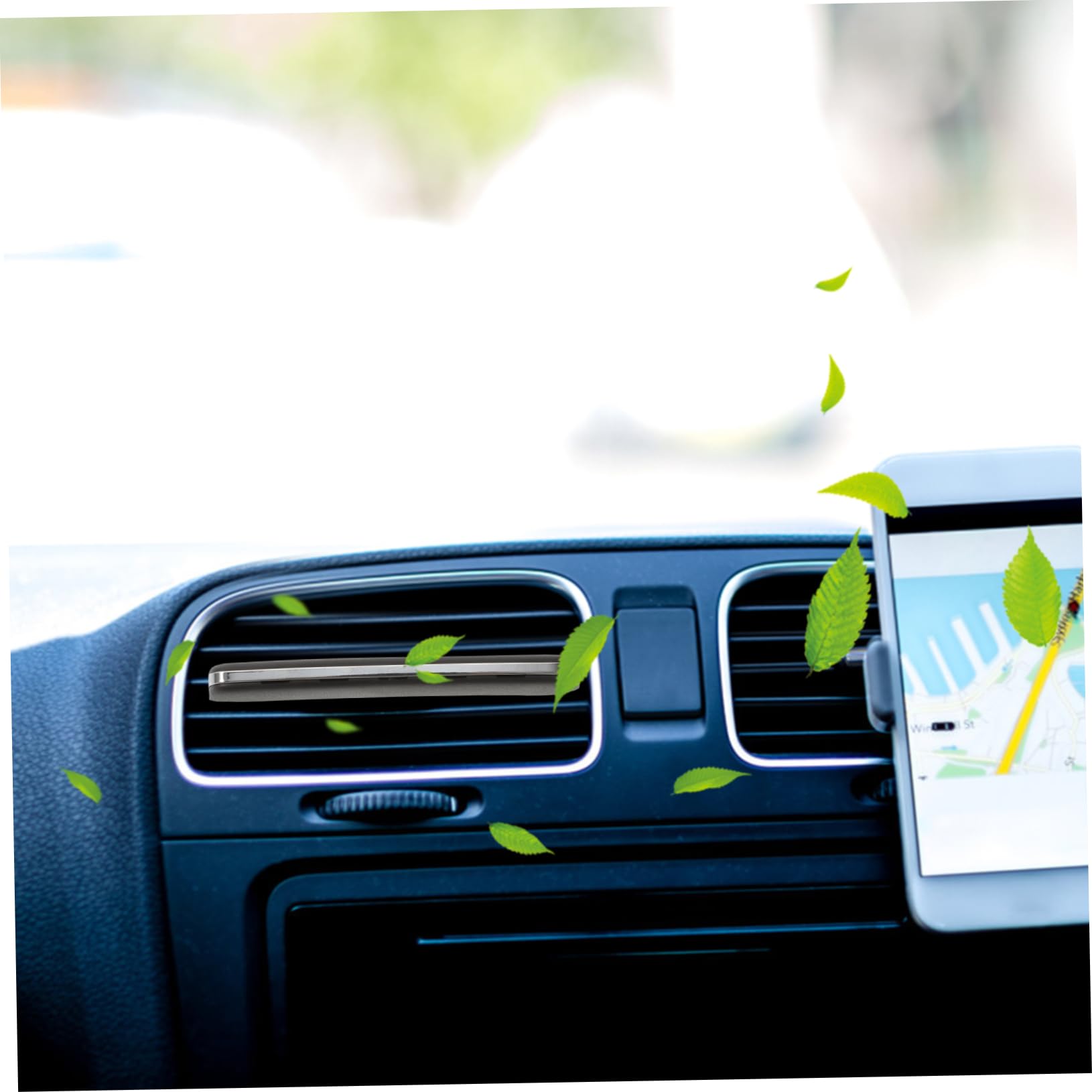 PLAFOPE Diffusore di Fragranze per Auto in Ceramica Calamita Integrata, Design Unico in Lega di Alluminio Argento, Facile da Installare per Interni Auto