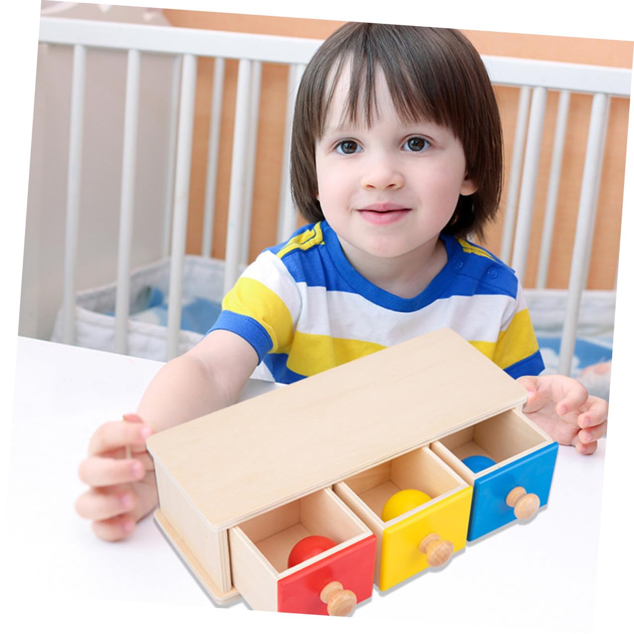 Hohopeti Giocattolo Educativo per Anni Round-Ball Drawer in Materiale Sicuro Aiuto Didattico per Riconoscimento Colori e Oggetti Gioco Genitore-Figlio per Apprendimento Precoce