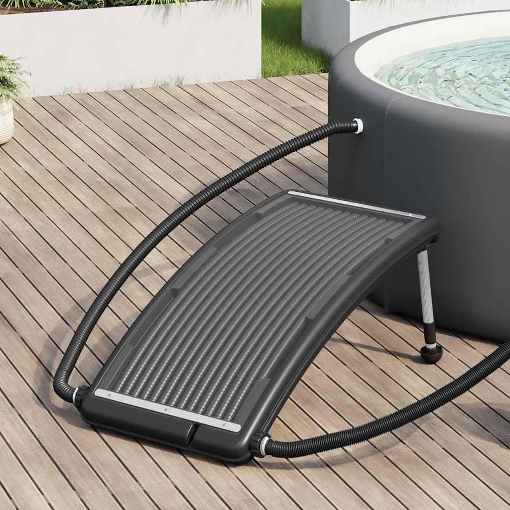 vidaXL Panel Calefactor Solar para Piscina Curvada Sistema de Calefacción Calentador Agua Caliente Sol de Energía Abrazaderas de Manguera 110x65 cm