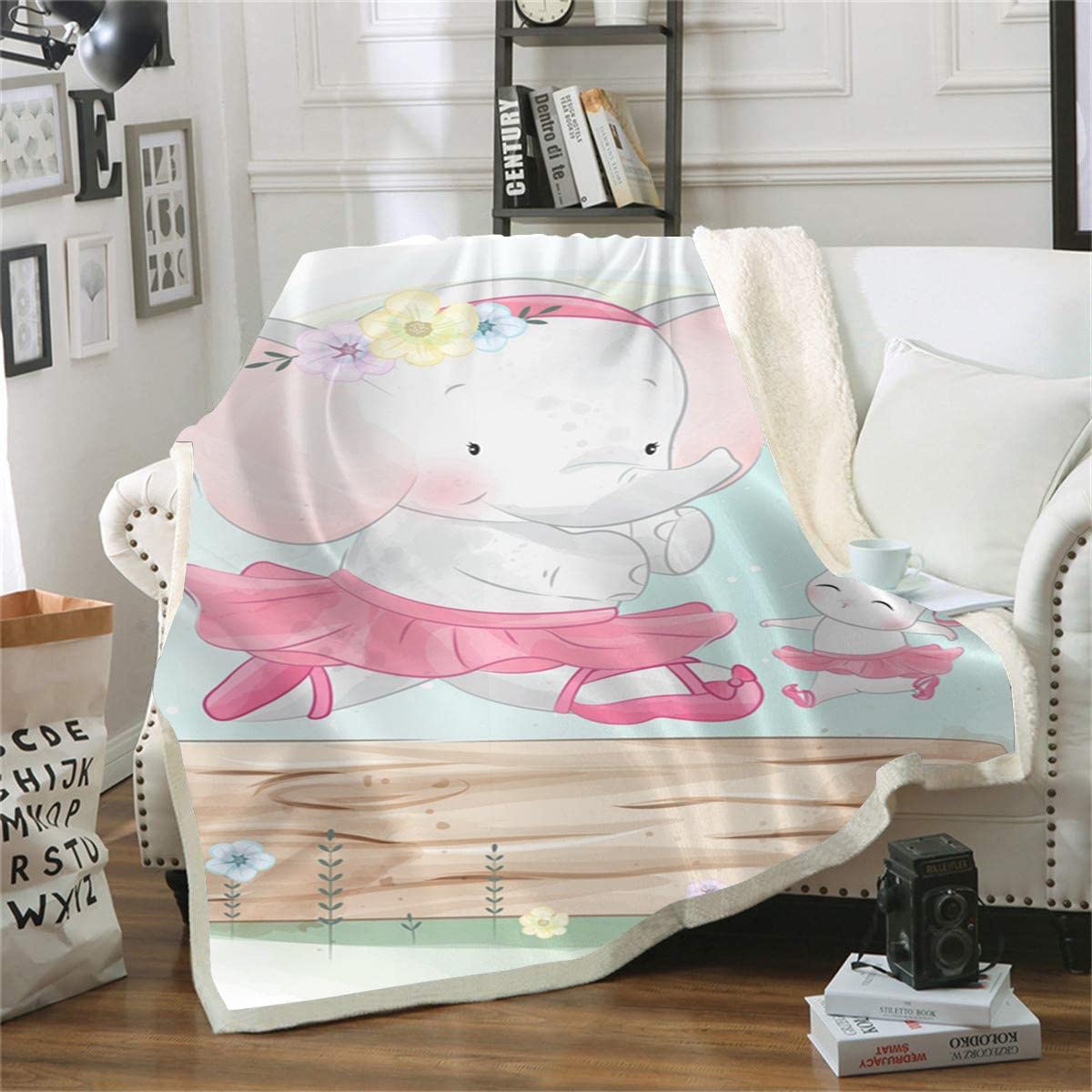 Couverture d'impression 3D animaux de bande dessinée plaid canapé 130x150
