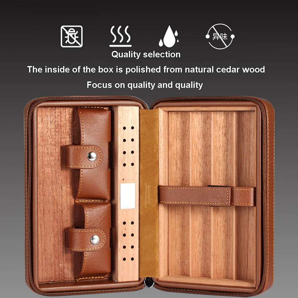 Scatola per sigari Humidor Porta sigari Portatile Humidor da Viaggio Tubo per sigari Porta sigari Portafoglio Accessori Regalo per sigari 20,3 x 12,7 cm