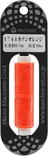 Fairytale Art Micro Macrame Cord Shiny 1744- Neon Orange 65.6 ft (20 m)