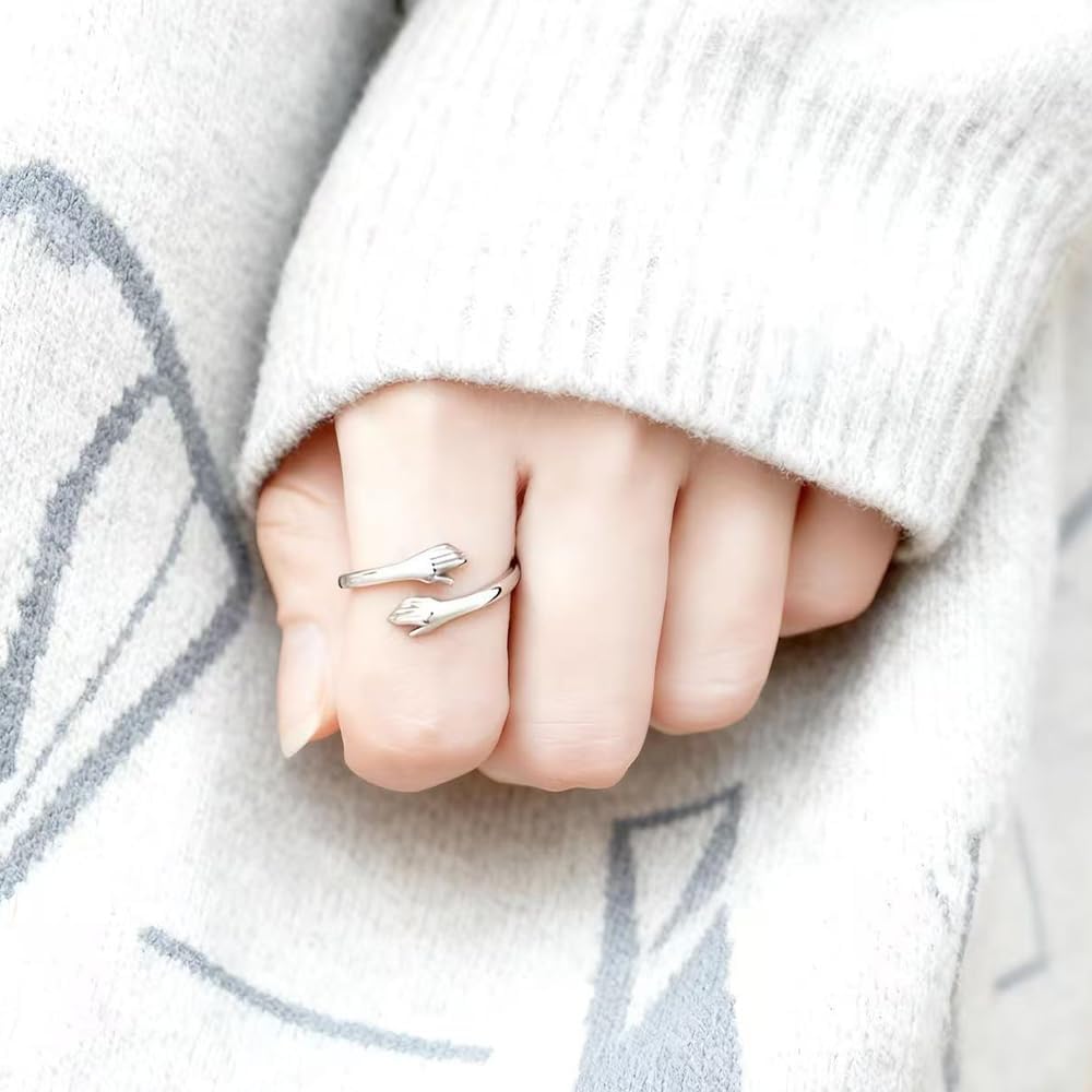 Granddaughter Hug Ring For Hope Rings, Inspirational Stainless Steel Engarved With “Always With You” Message Adjustable Ring for Women Non Tarnish Jewelry Gift for Her Birthday Christmas - Image 3
