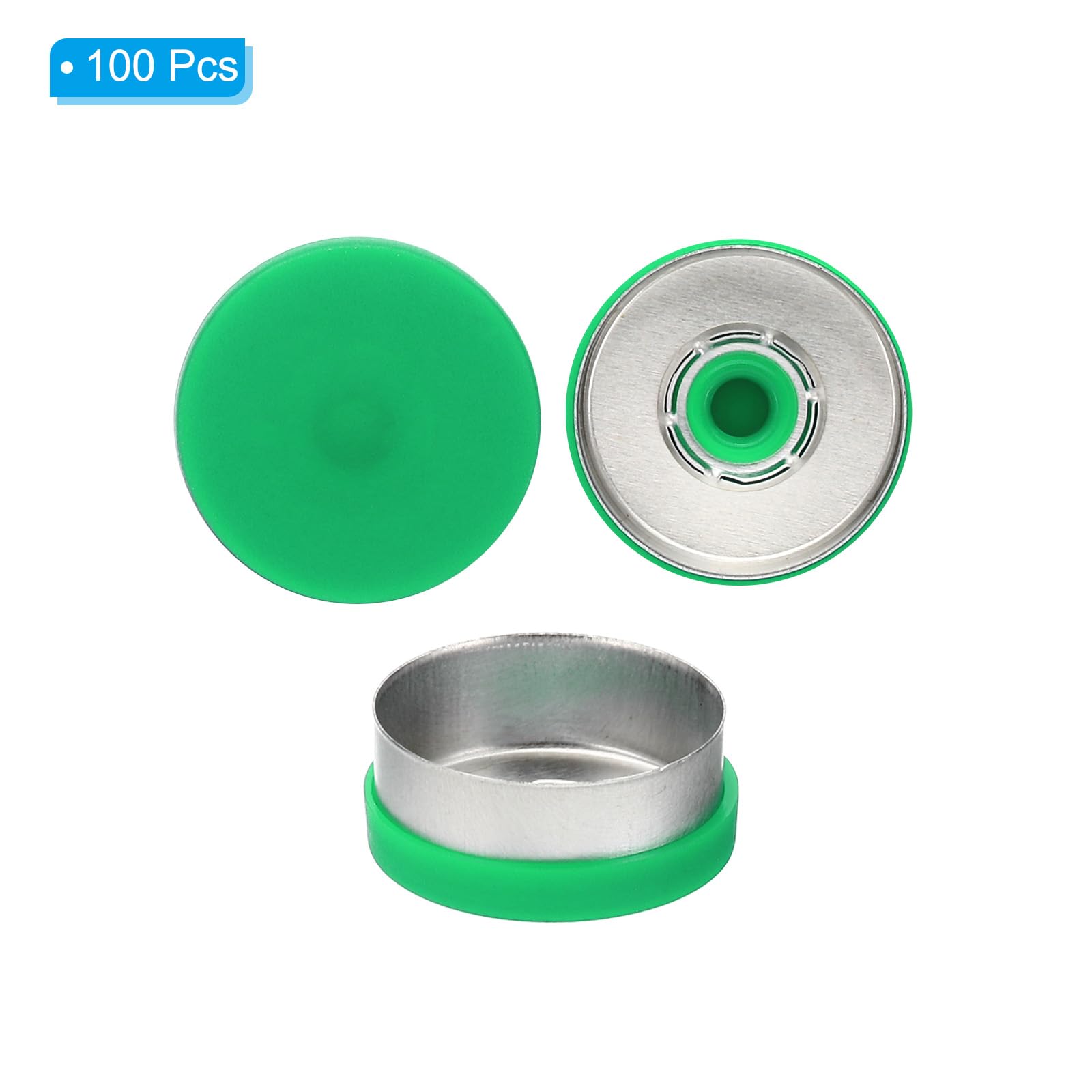 PATIKIL 20mm Tappi A Strappo, 100 Pezzi Tappi A Strappo Sigilli A Strappo Sigilli Per Fiale Tappi In Plastica E Alluminio Per Fiale In Vetro, Verde
