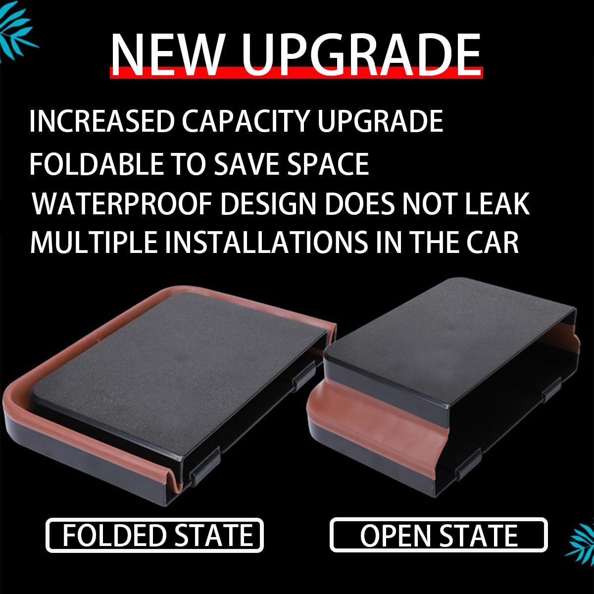 Cestino Per Auto JNNJ Con Coperchio - Antigoccia, Pieghevole, Con Tasche Laterali - Per Mantenere L'Auto Pulita - Foto 7