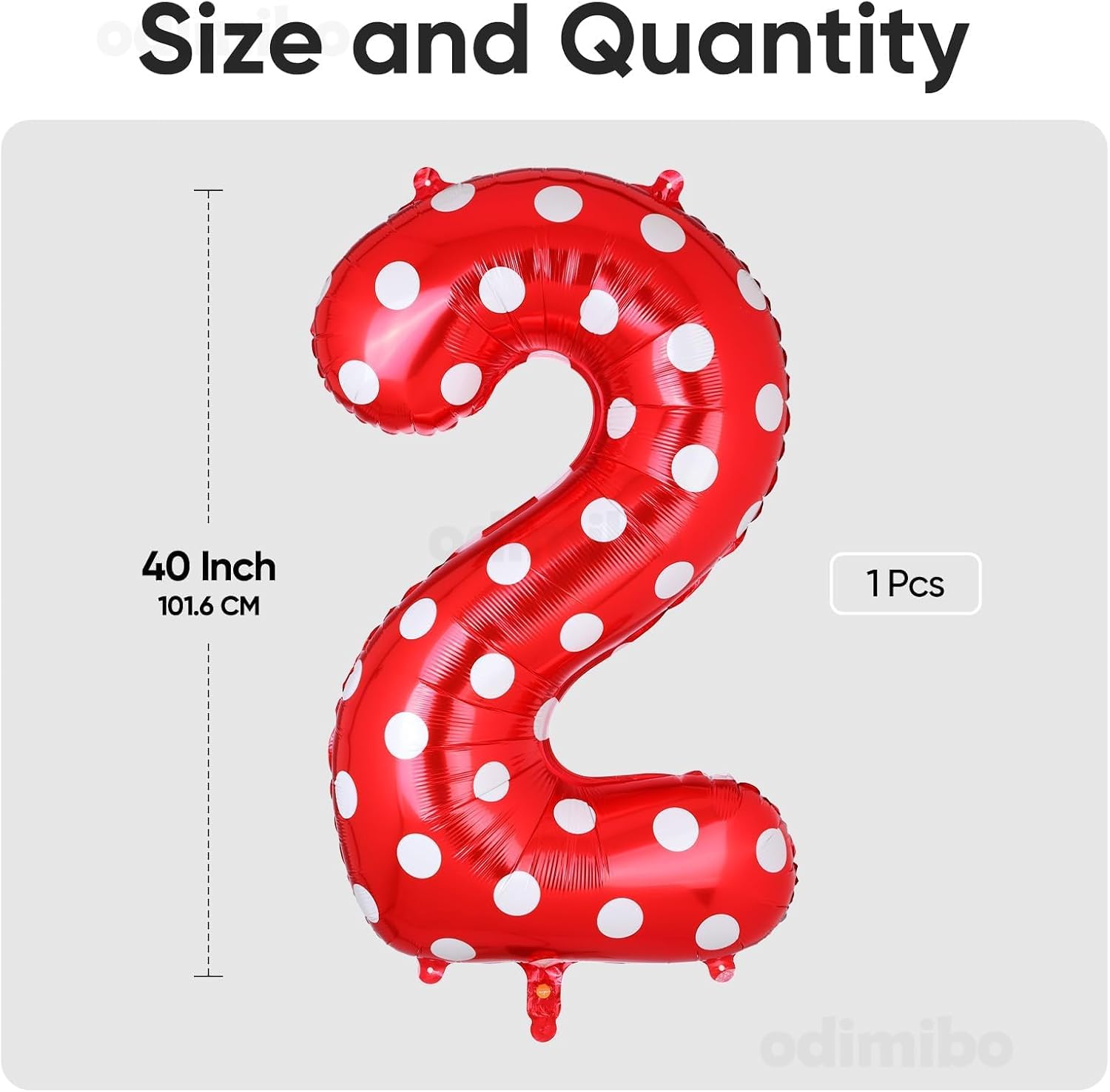 40 Inch Number Balloon 2 Red Polka Dot 2nd Birthday Strawberry Party Decor image 2
