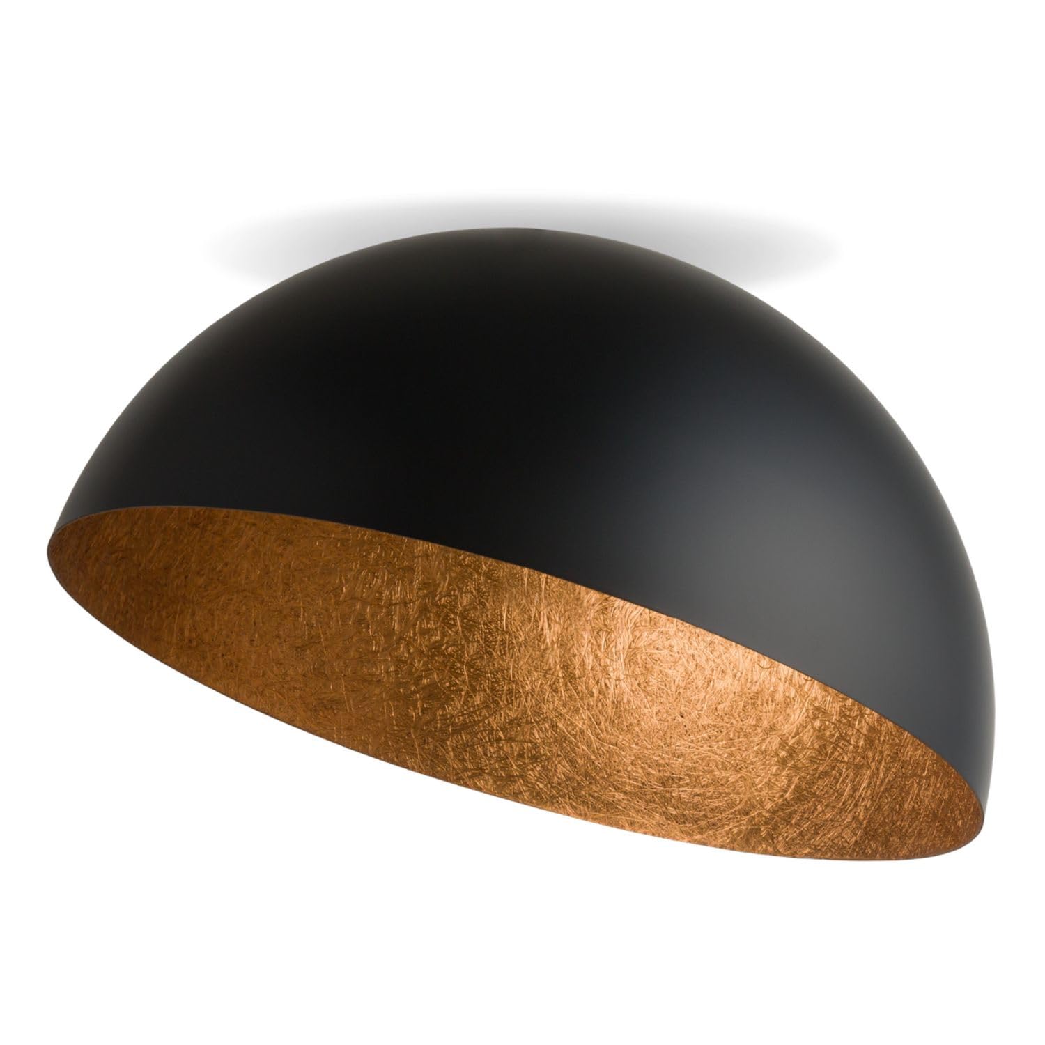 Deckenleuchte Schwarz WEXRAN Innen in Kupfer Loft Ø50cm rund E27 Metall Deckenlampe Wohnzimmer Esszimmer