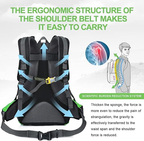 Miniatura 2 de INOXTO Mochila de senderismo ligera 35L40L Mochila de senderismo con cubierta impermeable para viajes Camping al aire libre Hombres y mujeres